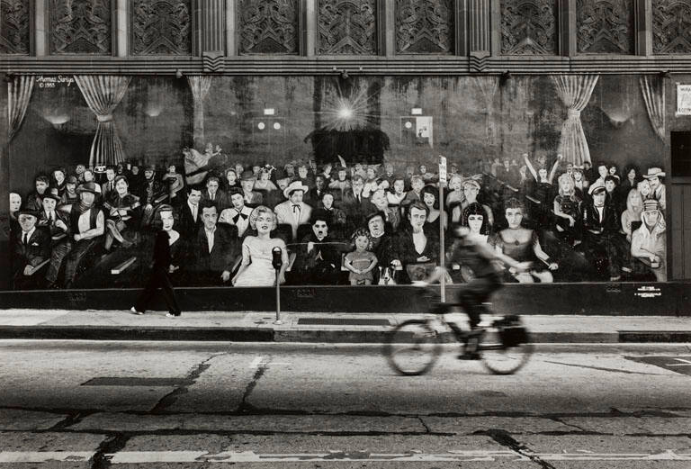 Street mural of famous film actors, Hollywood, CA