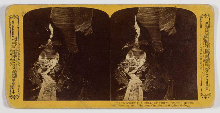Looking out of Phantom Chamber in Witches' Gulch (from the series: Wanderings among the Wonders and Beauties of Wisconsin Scenery)