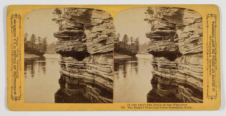 The Ragged Point just below Steamboat Rock (from the series: Wanderings among the Wonders and Beauties of Wisconsin Scenery)