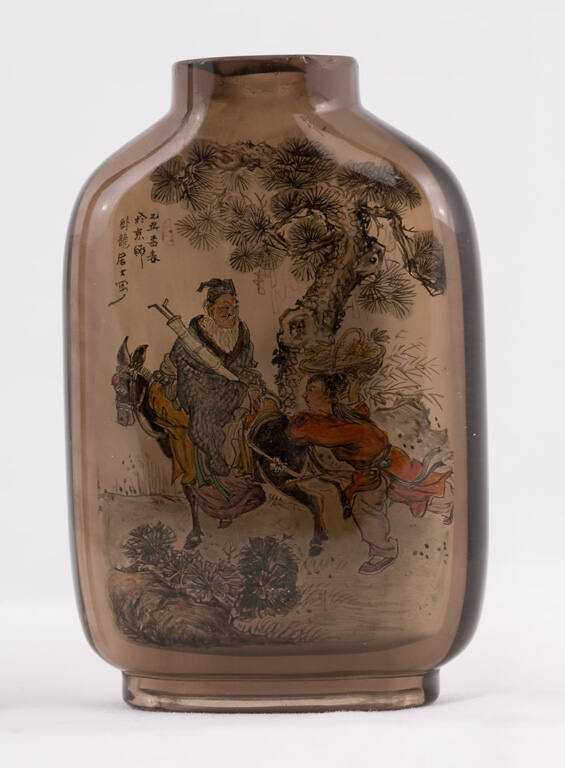 Snuff bottle depicting a sage on a donkey