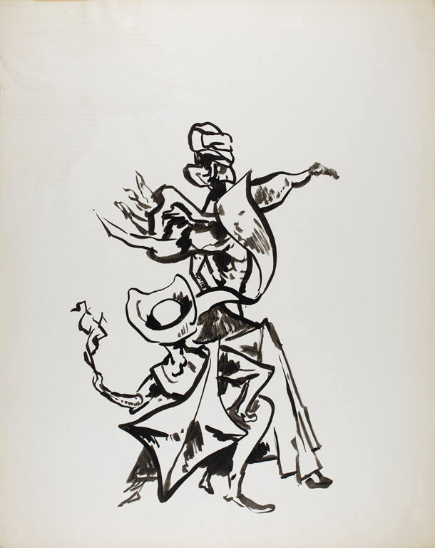 Untitled (two figures: one kneeling; the other standing behind)