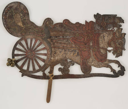 Shadow puppet representing chariot and bells