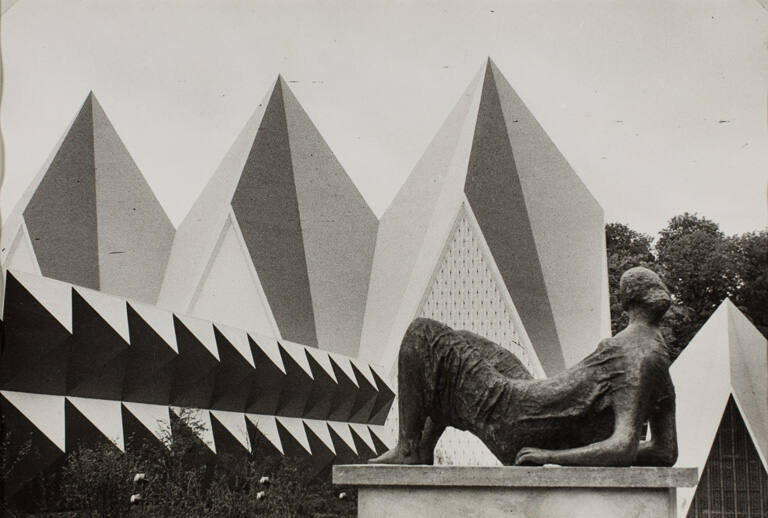 Pyramid Sculpture with Statue, Brussels World Fair