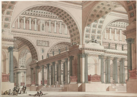 The Interior of a Classical Building with Figures