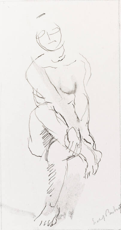 Seated nude figure, proper right leg crossed over left (recto); Sketch of a nude woman (verso)