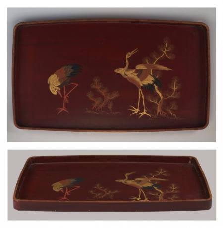 Tray with Design of Cranes