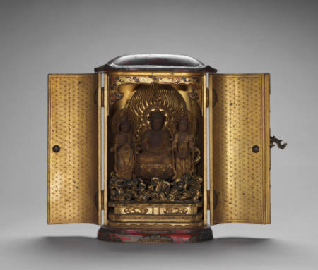 Portable shrine depicting Amida's Paradise